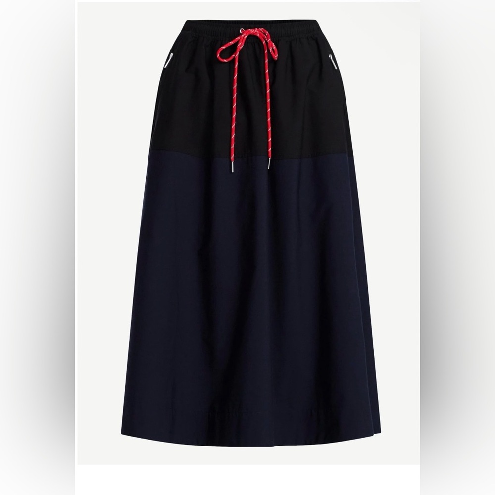Chic Black and Navy Maxi Skirt